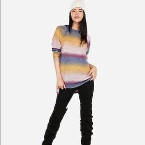 Ombre Space Dye Oversized Tunic Sweater
